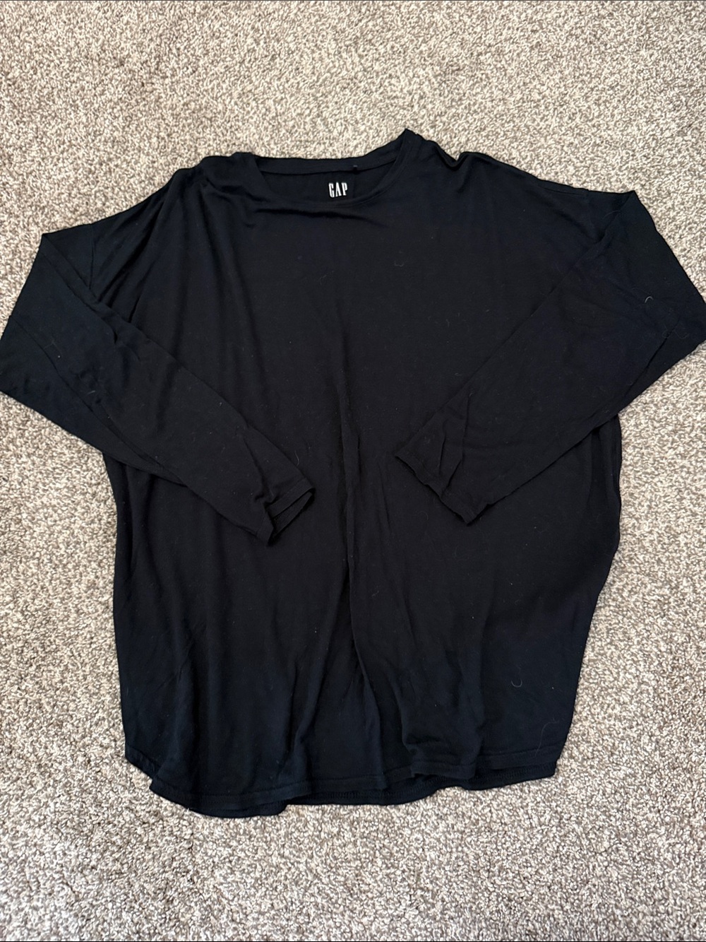 GAP Men's Black Long Sleeve Crew Tee